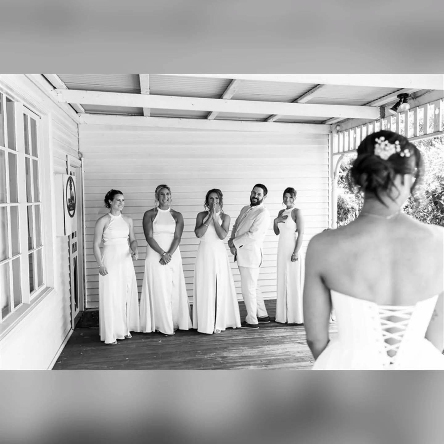 Bridal party in white at a Melbourne wedding