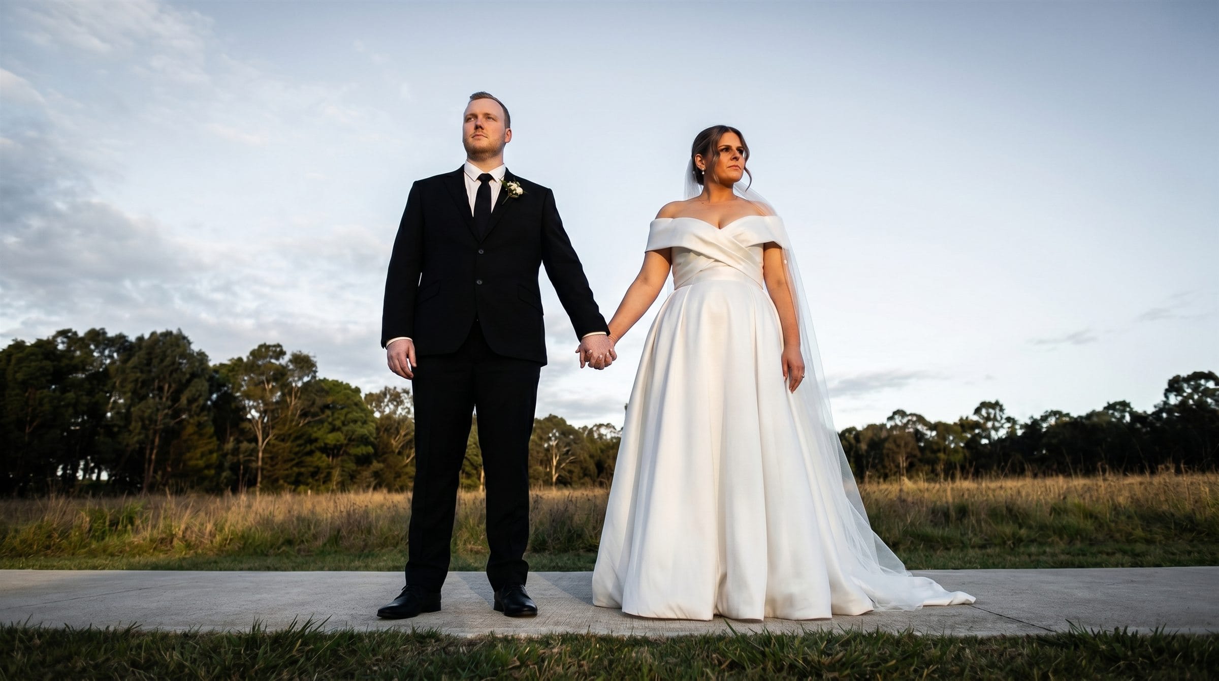 Relaxed couple portrait at a Yarra Valley winery wedding