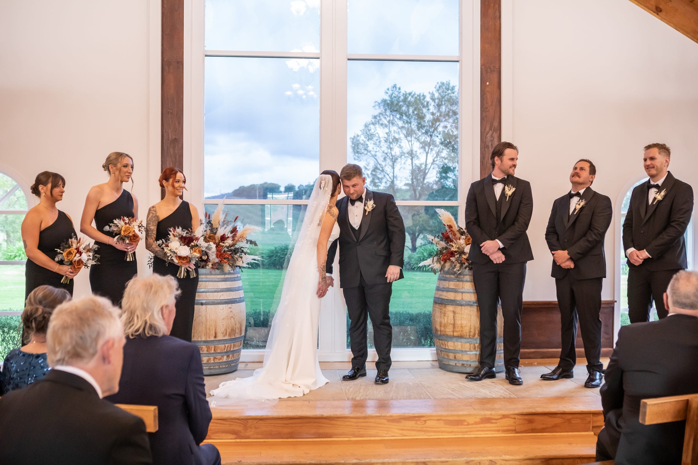 Wedding ceremony inside the chapel at Immerse Winery