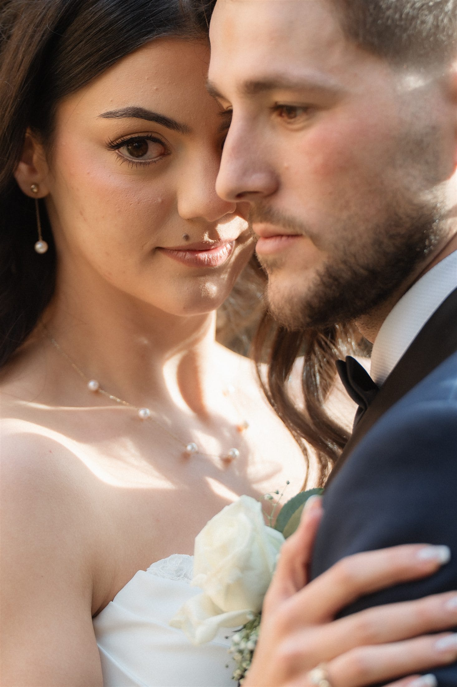 Close portrait of Afonso and Agnes in warm afternoon light